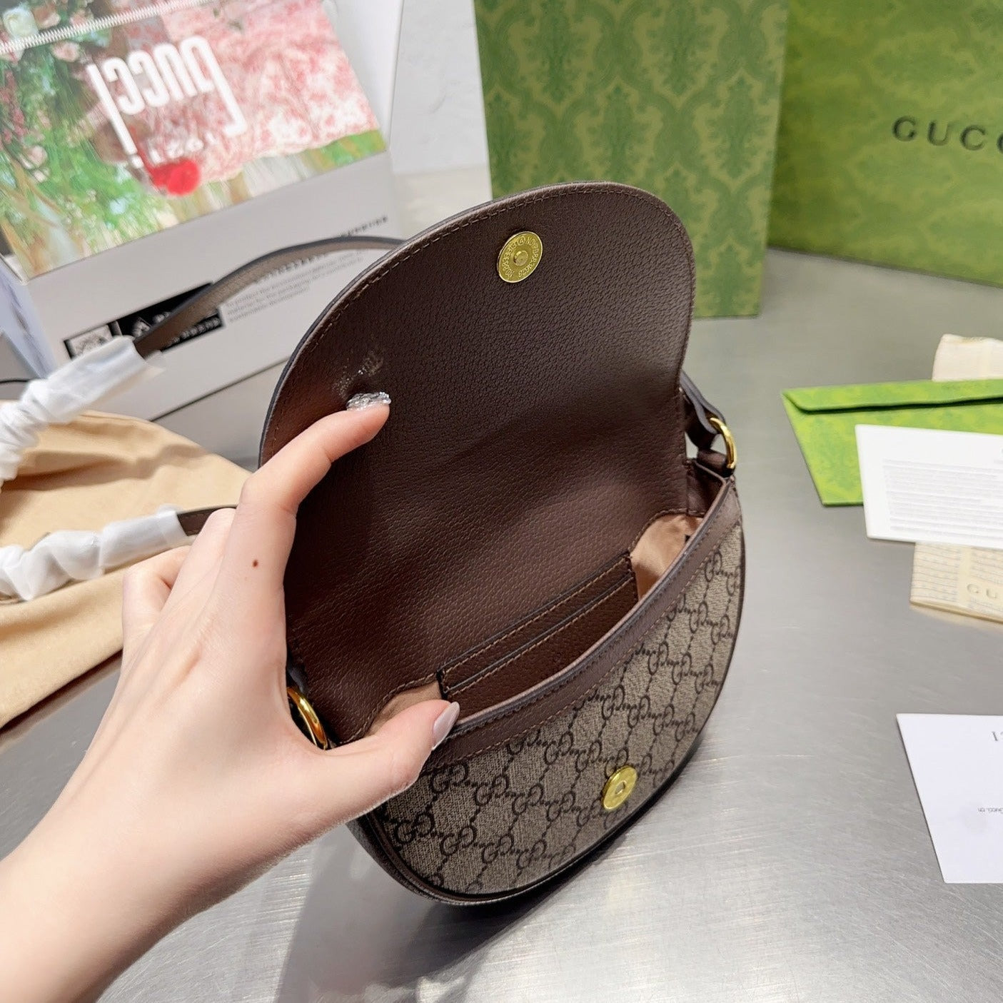 GG Ophid Horseshoe Bag