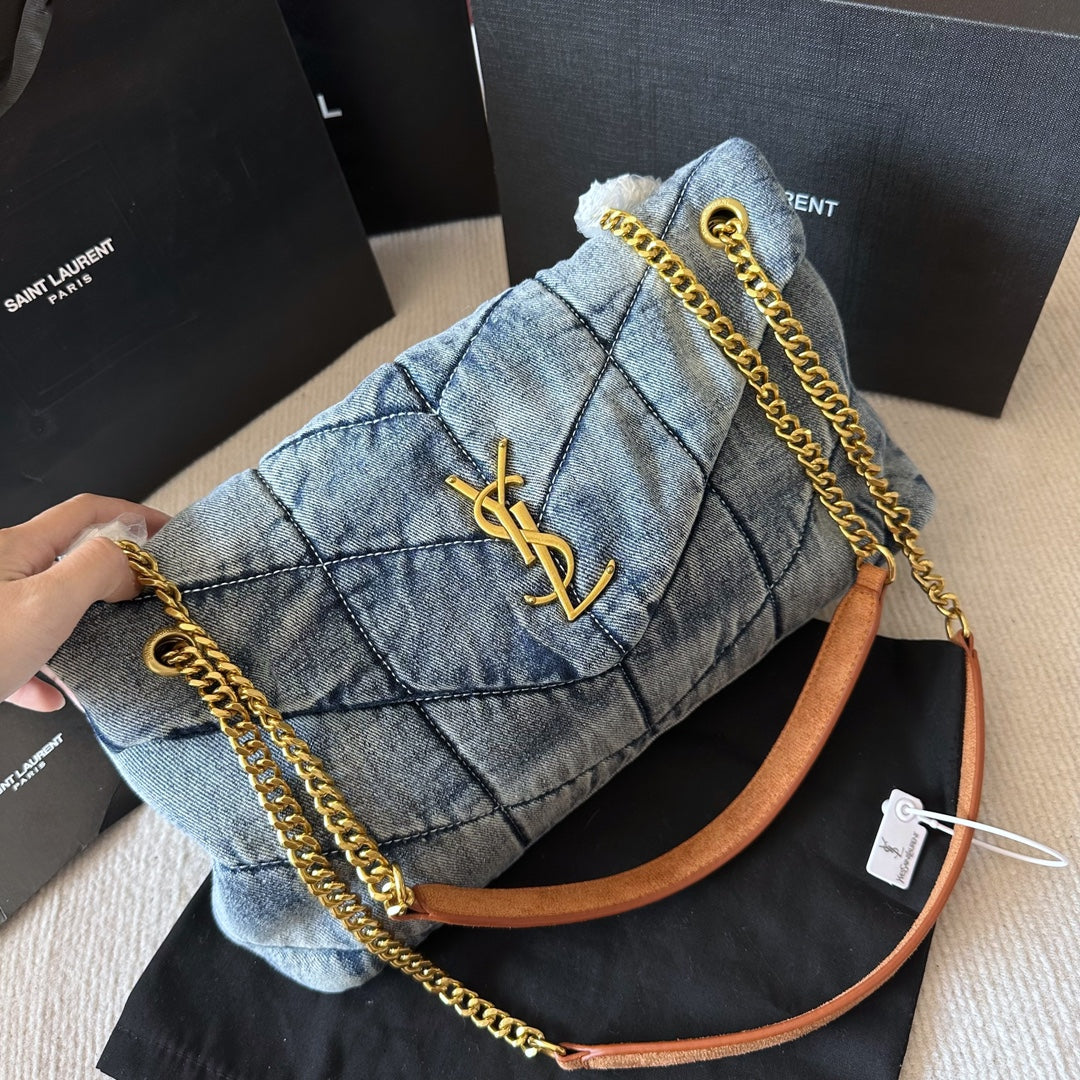 YSL*  washed denim bag