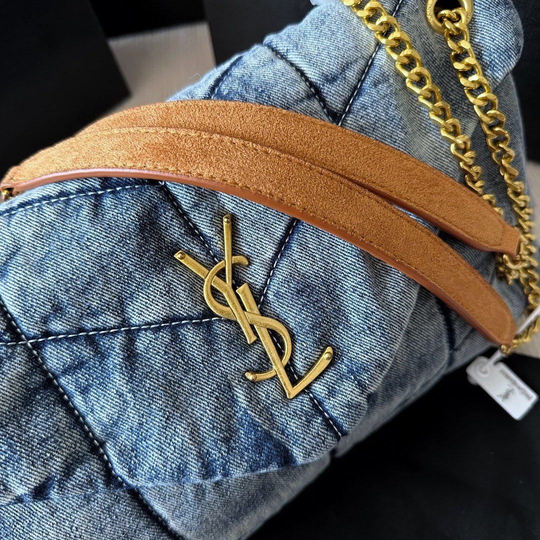 YSL*  washed denim bag