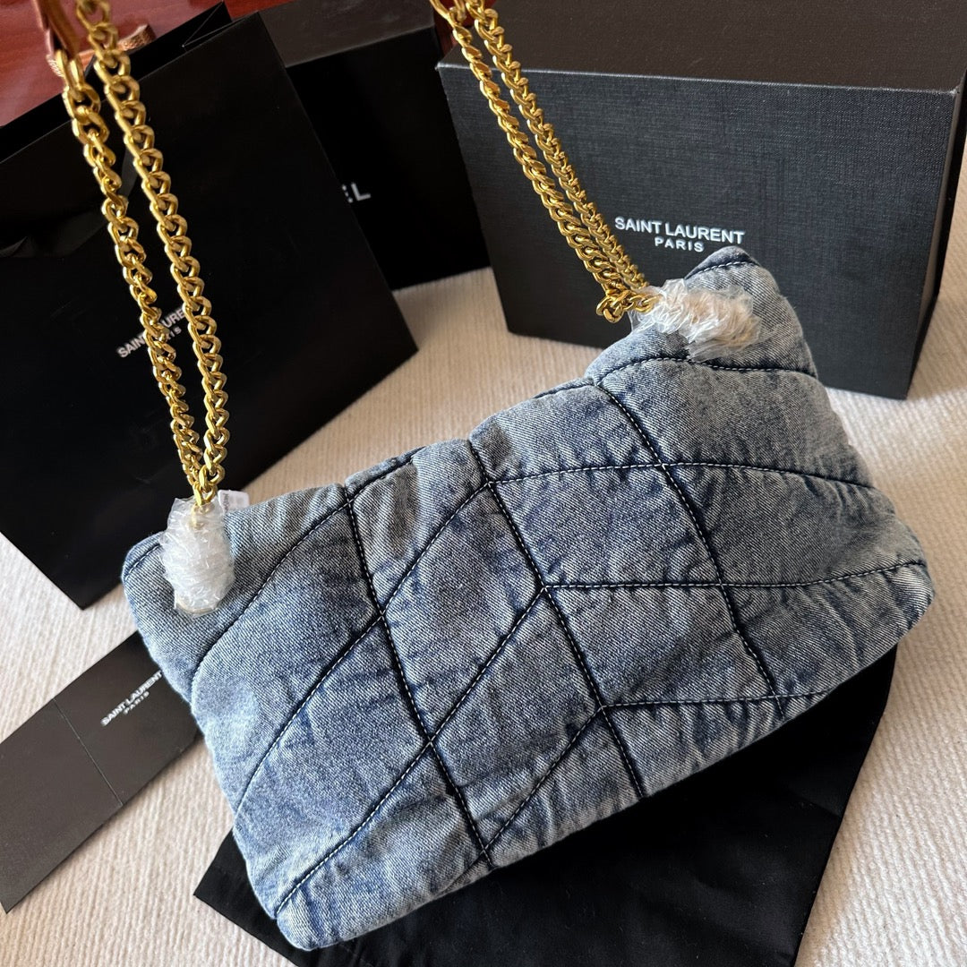 YSL*  washed denim bag