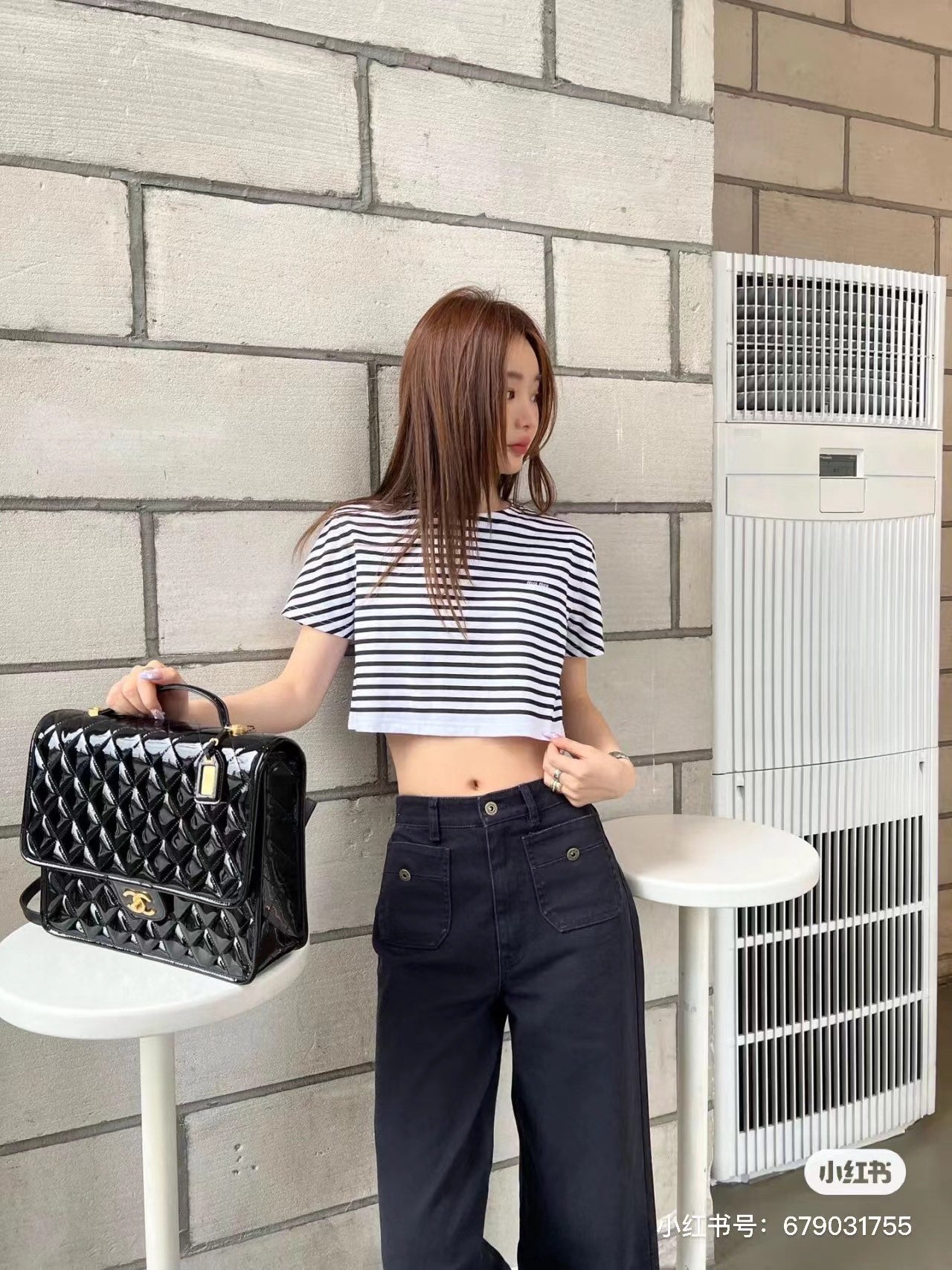 C   Patent Leather Handbag