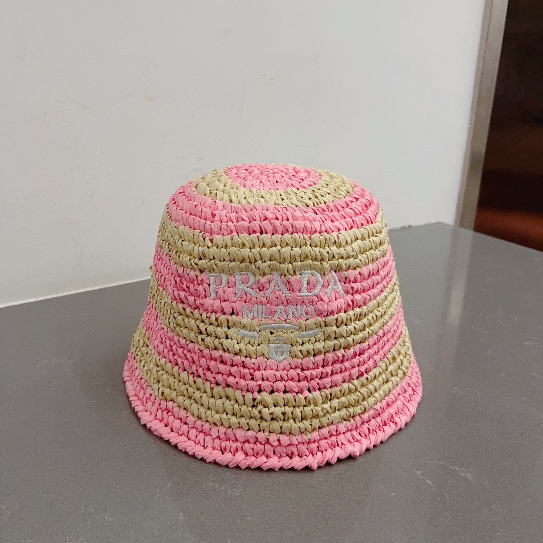 P  Straw Hat (Hand Knitted)