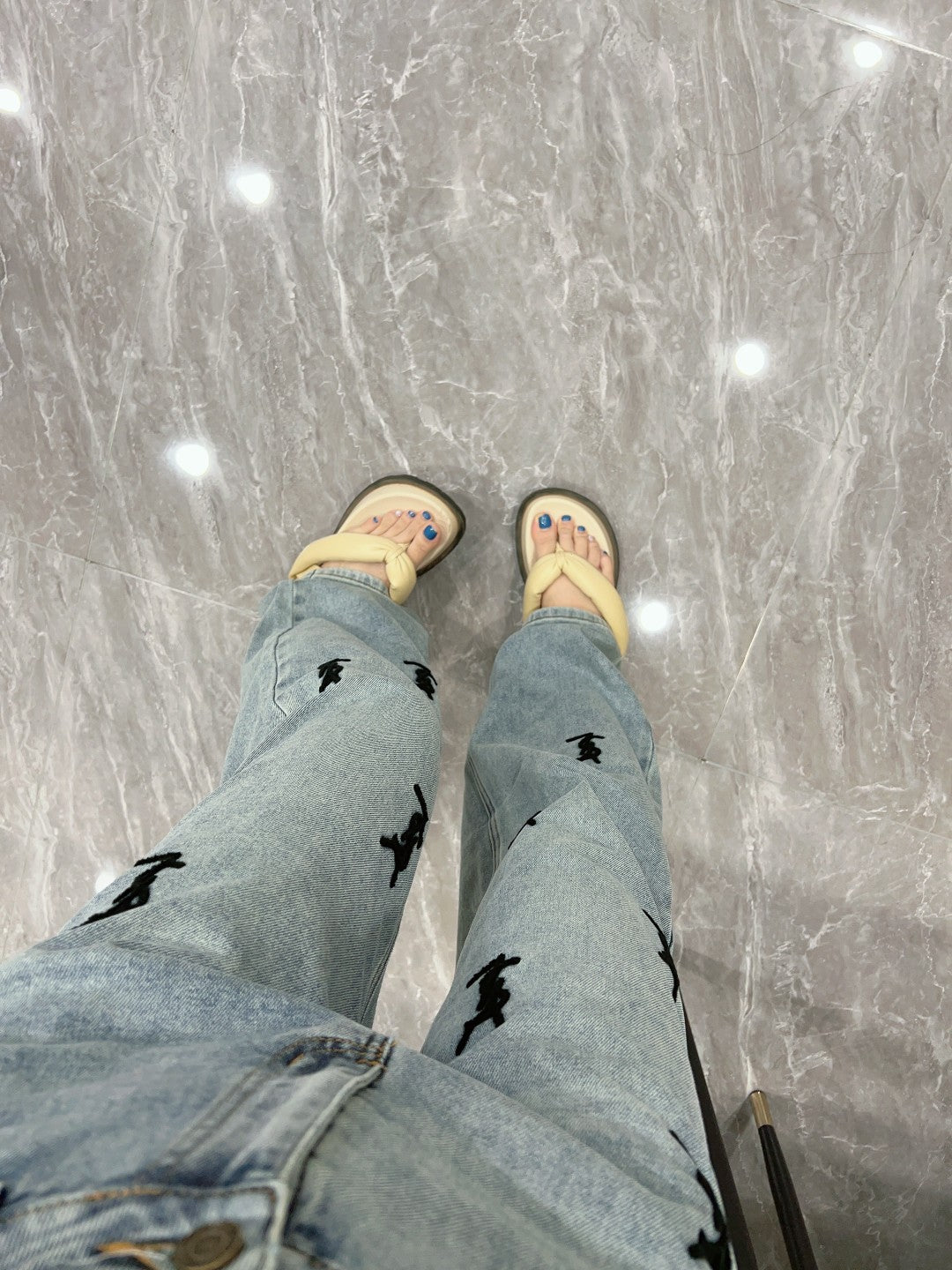 Y 23 New Terry Velour 3D Letter Trousers