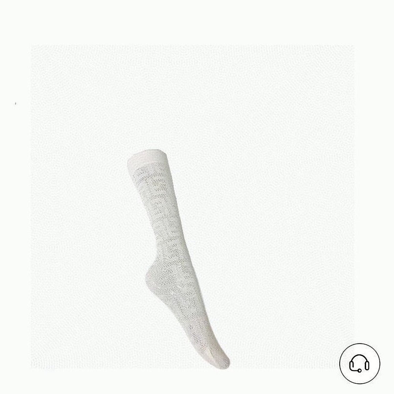 F   mid-calf mesh socks