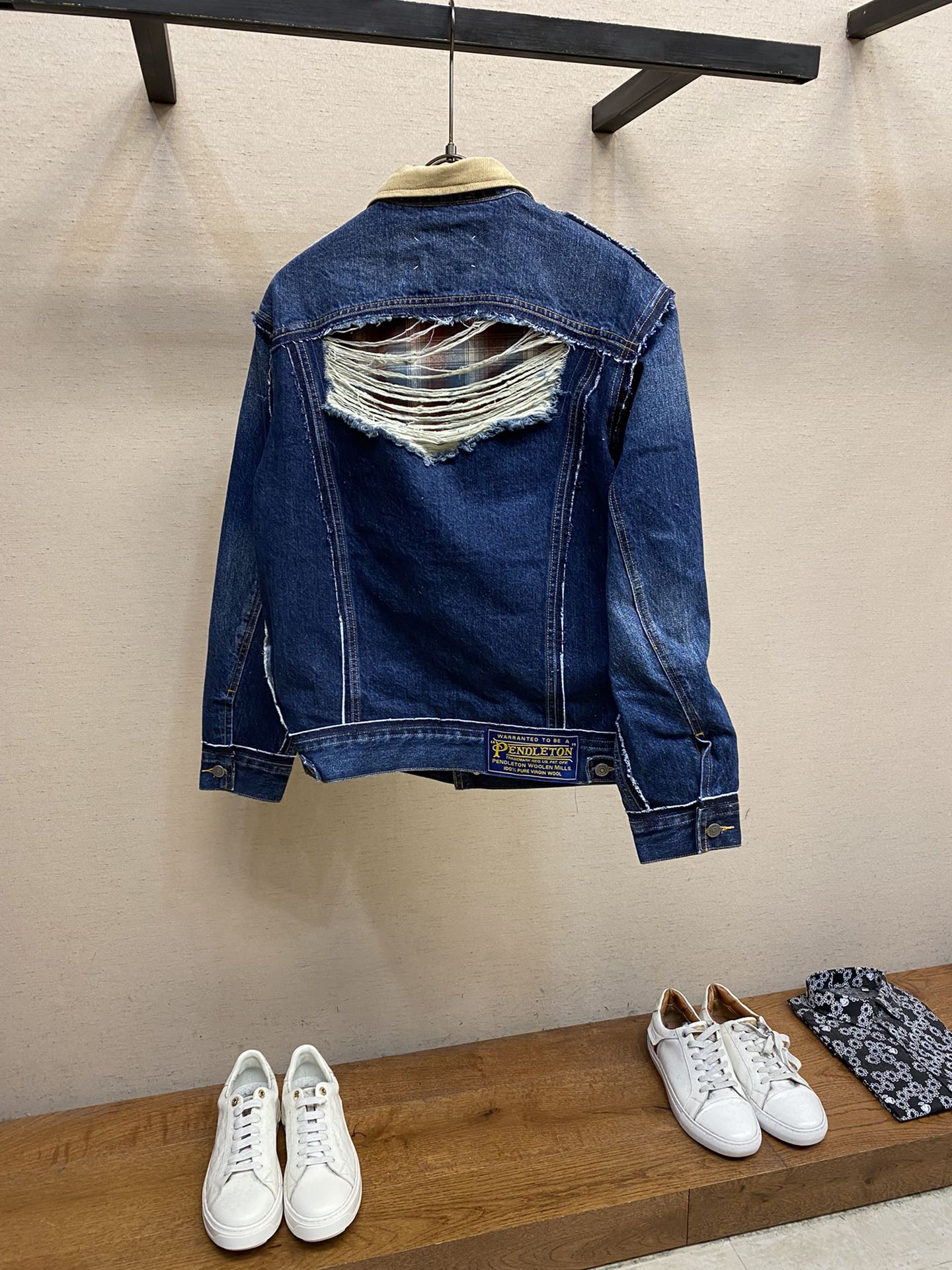 MAJ* new plaid denim jacket