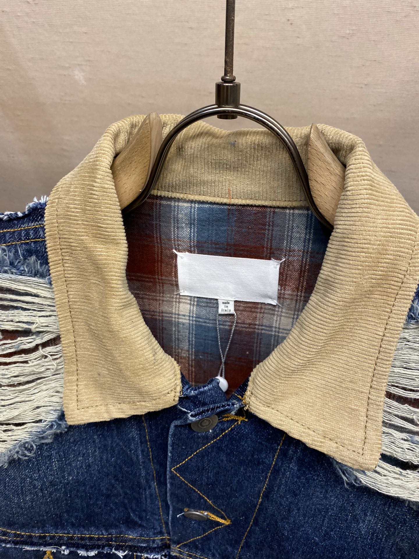 MAJ* new plaid denim jacket
