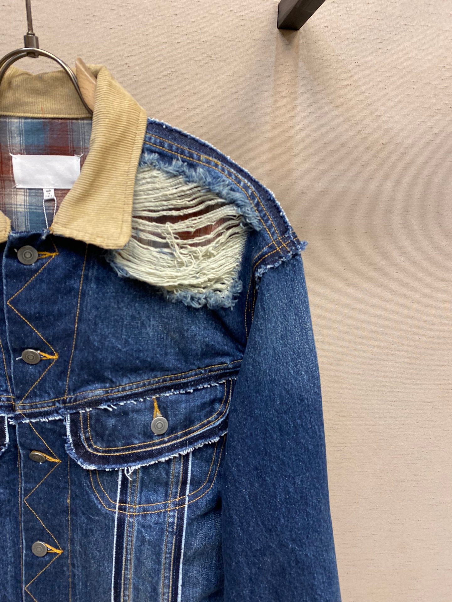 MAJ* new plaid denim jacket