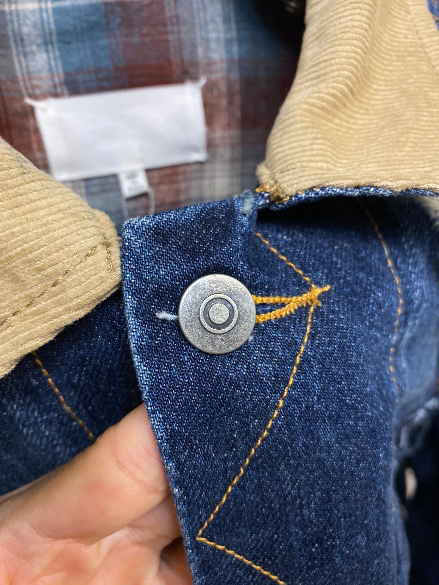 MAJ* new plaid denim jacket