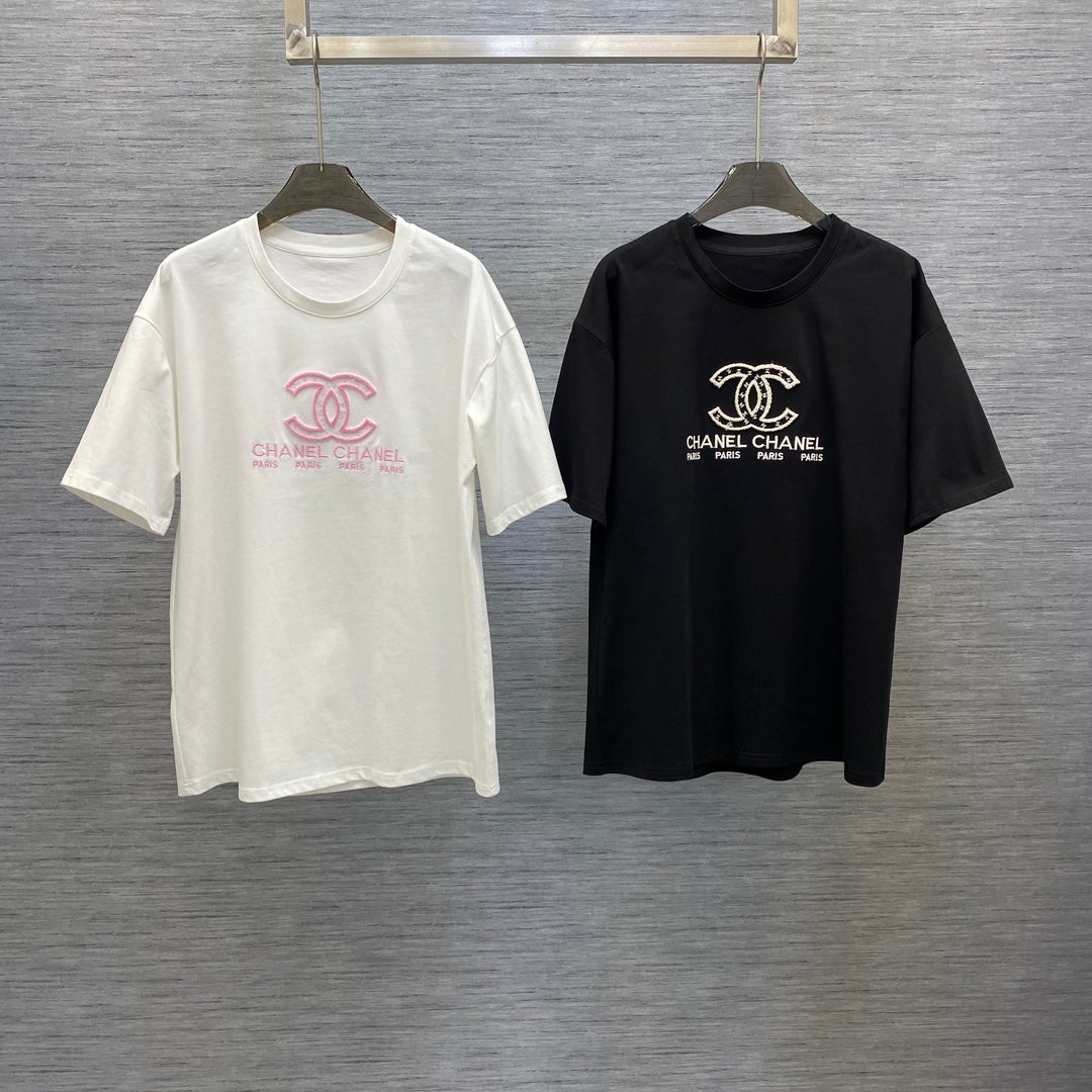CH* embroidered crew neck T-shirt
