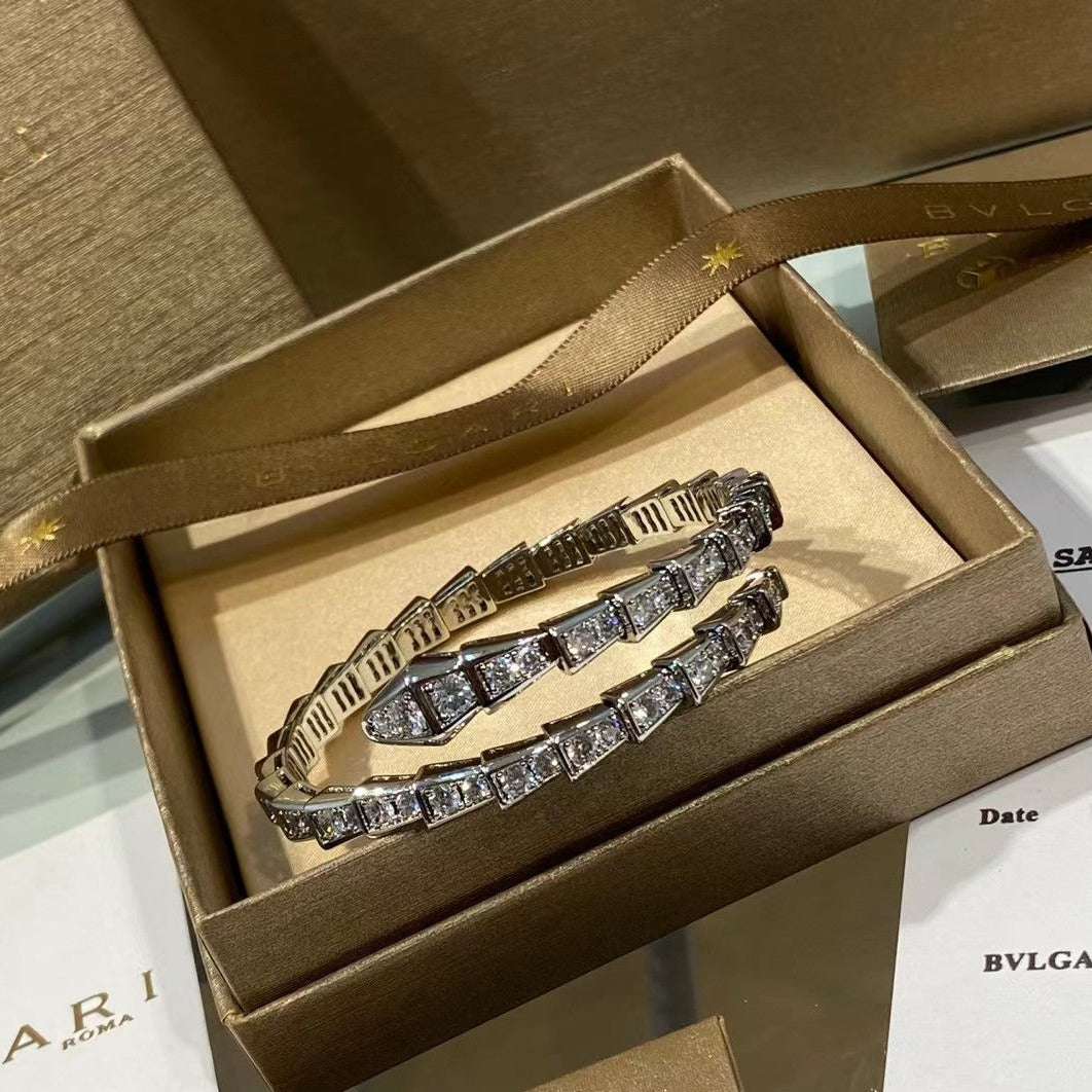 BUL* snake head diamond bracelet