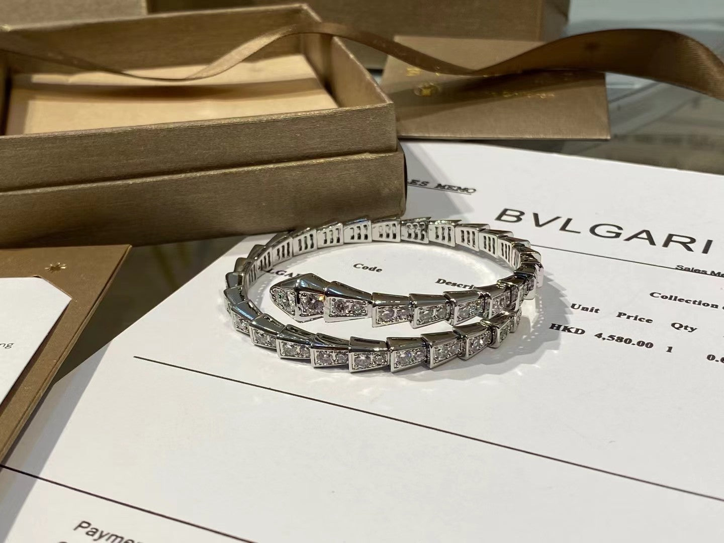 BUL* snake head diamond bracelet