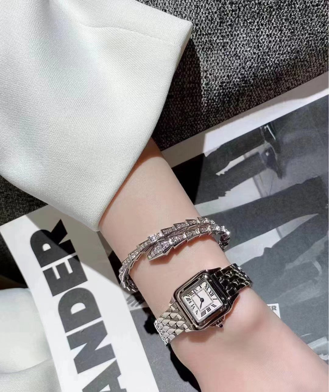 BUL* snake head diamond bracelet