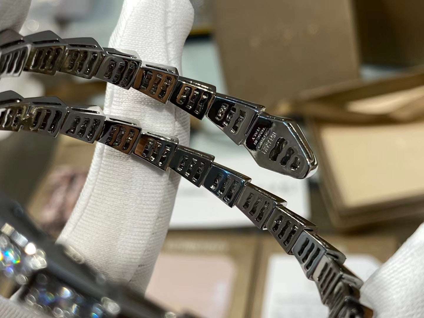 BUL* snake head diamond bracelet