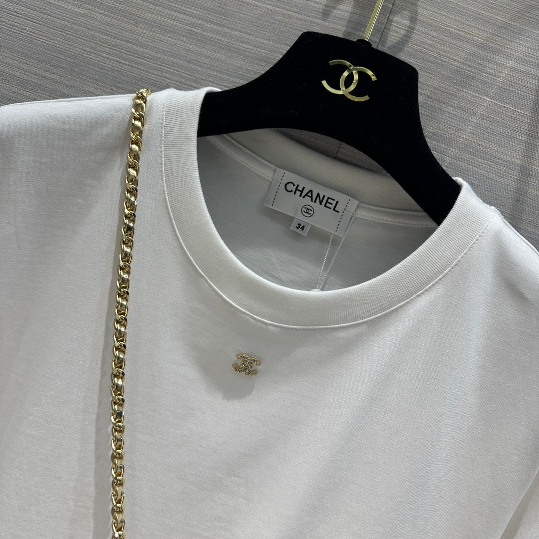 CHA* 24 early spring new product 3D diagonal hanging star T-shirt