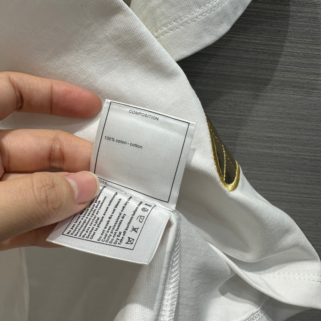 CHA* 24 early spring new product 3D diagonal hanging star T-shirt