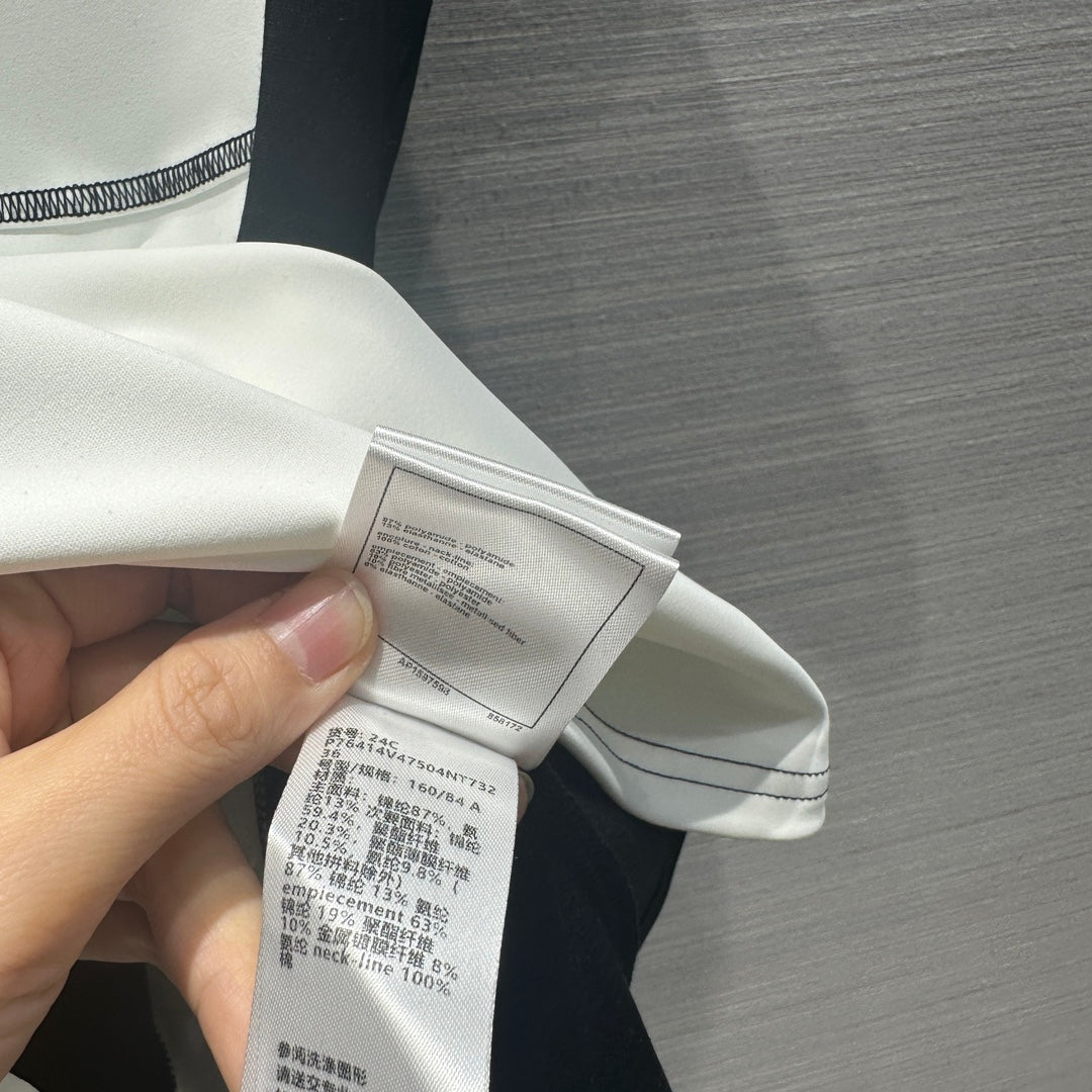 CHA* 23 early spring black and white panda T-shirt