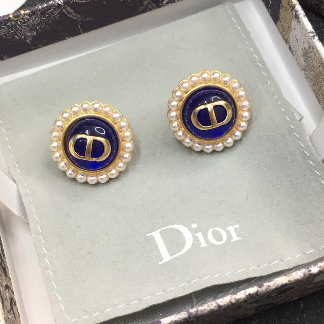 DI* blue resin earrings