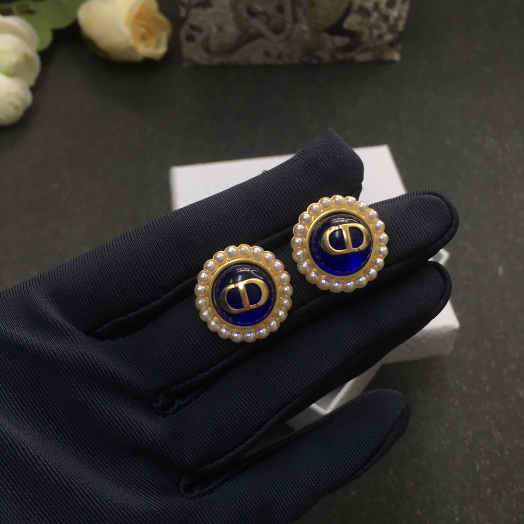 DI* blue resin earrings