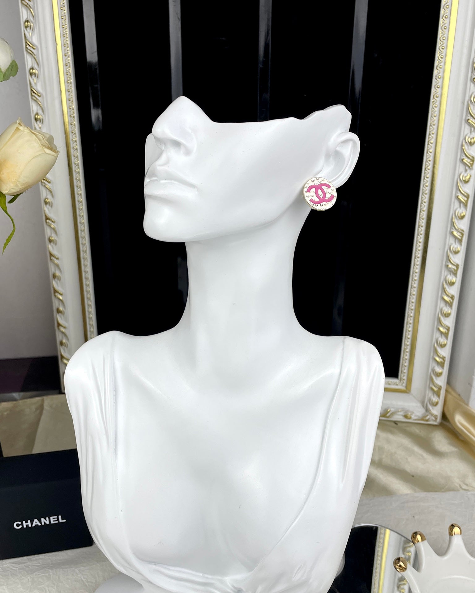 CHA* Pink Lava Stud Earrings