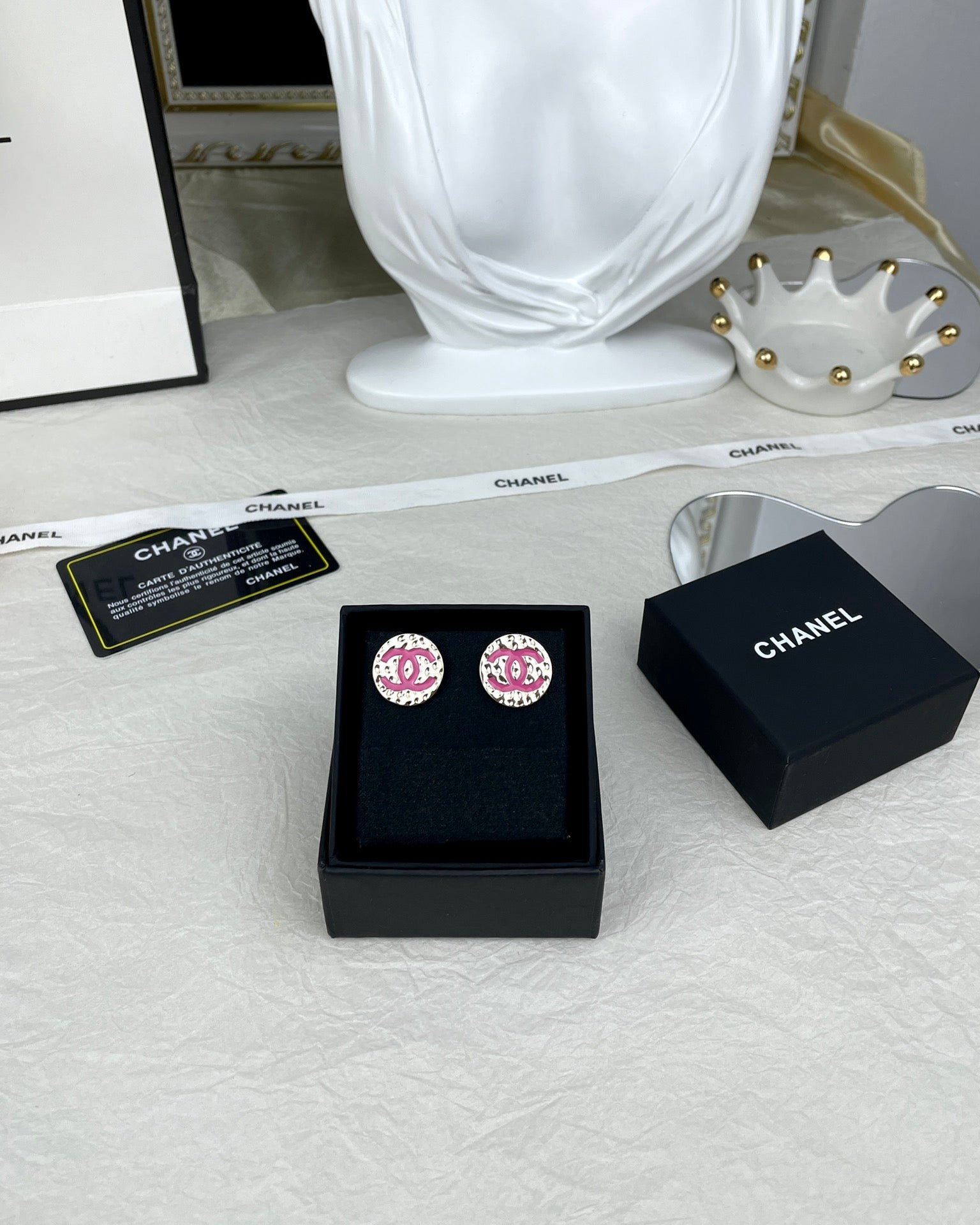 CHA* Pink Lava Stud Earrings