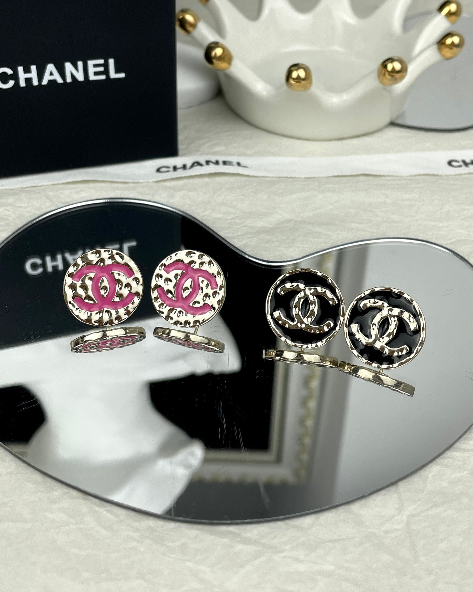 CHA* Pink Lava Stud Earrings