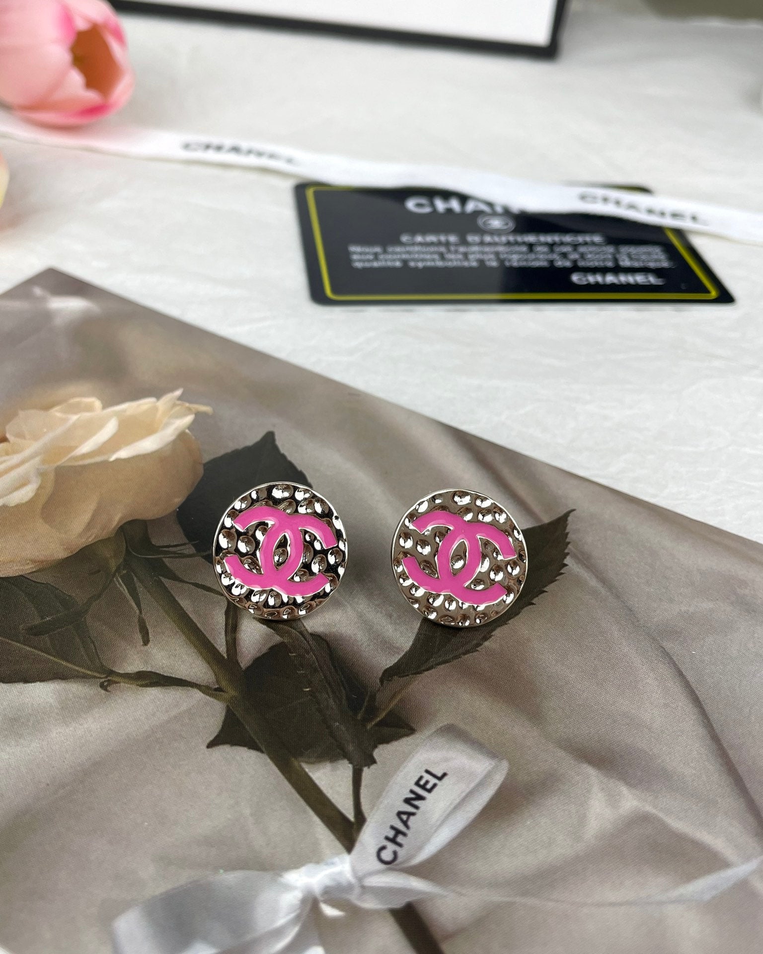 CHA* Pink Lava Stud Earrings