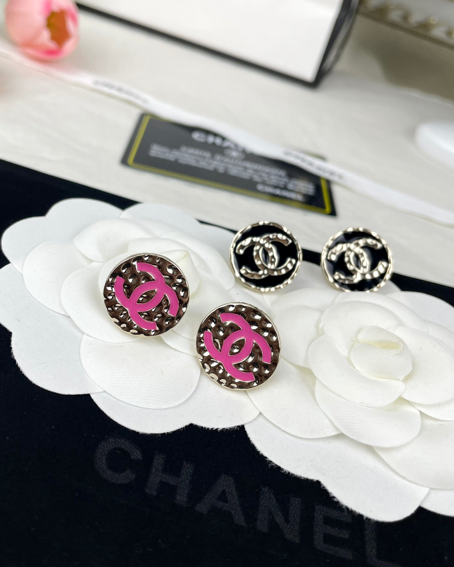 CHA* Pink Lava Stud Earrings