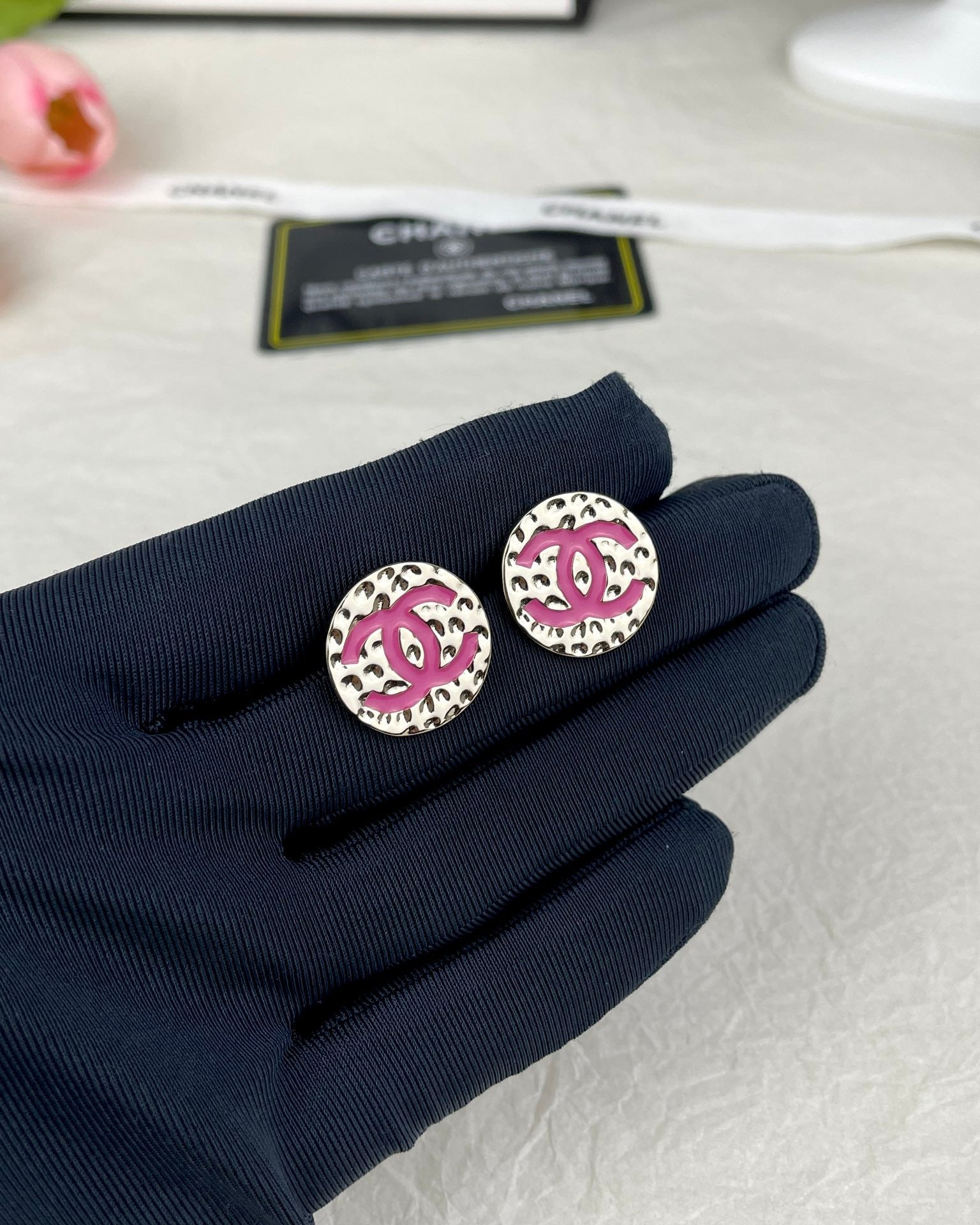 CHA* Pink Lava Stud Earrings