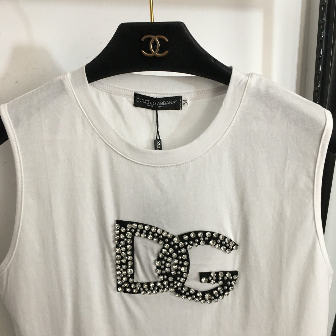 DG* diamond lettered tank top T-shirt