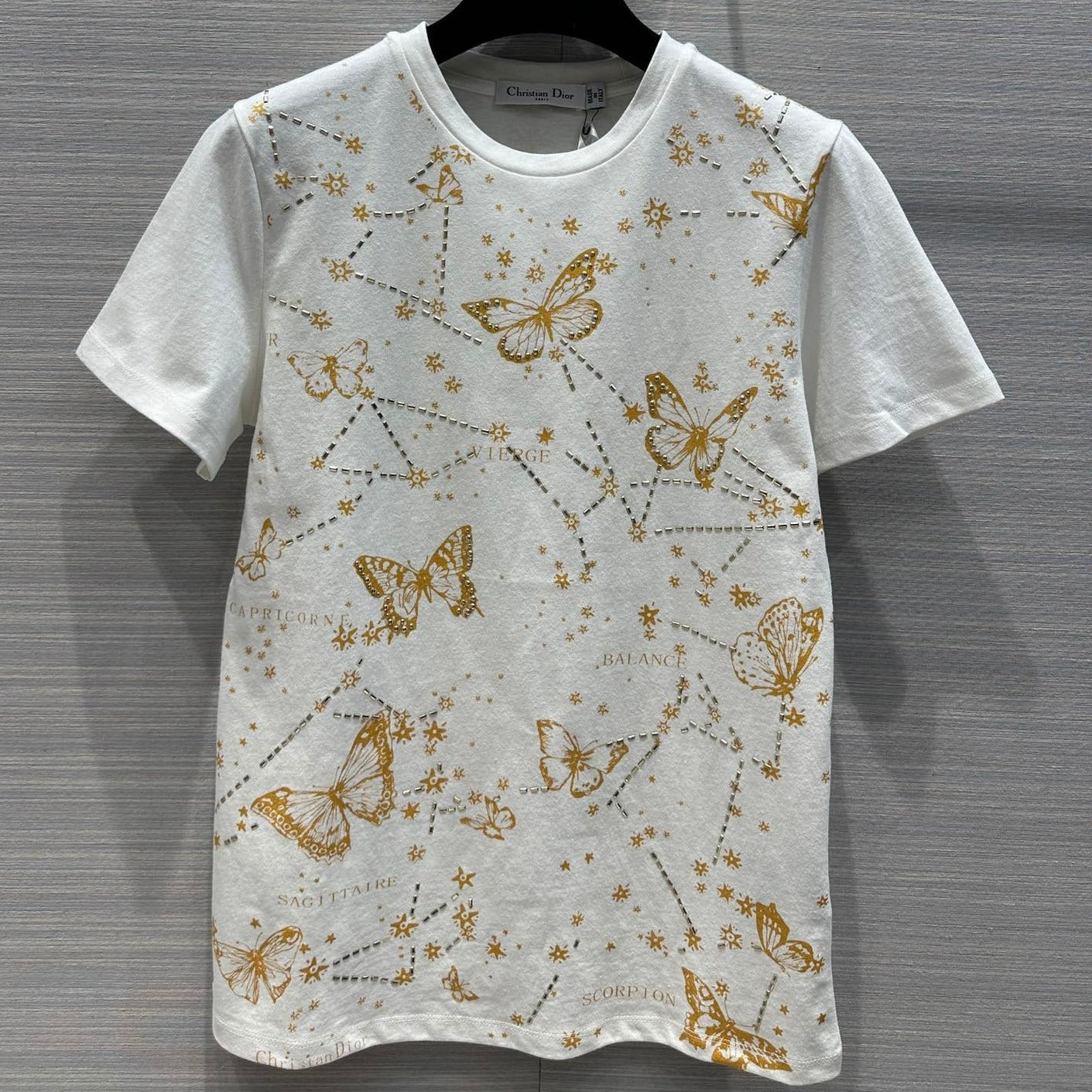 DI*24 early spring hot diamond shiny printed T-shirt