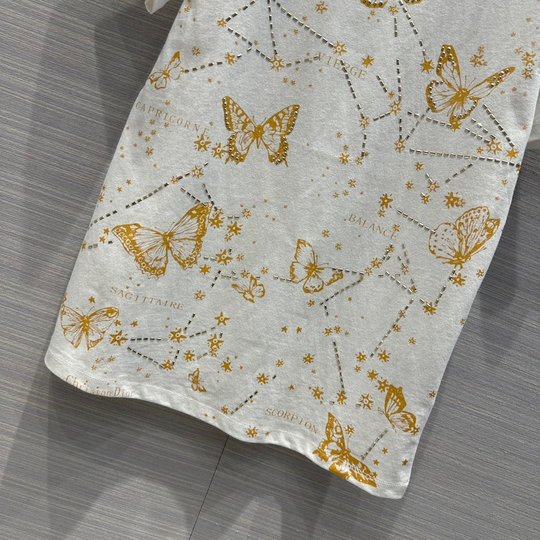 DI*24 early spring hot diamond shiny printed T-shirt