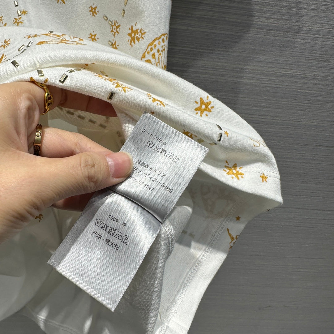 DI*24 early spring hot diamond shiny printed T-shirt