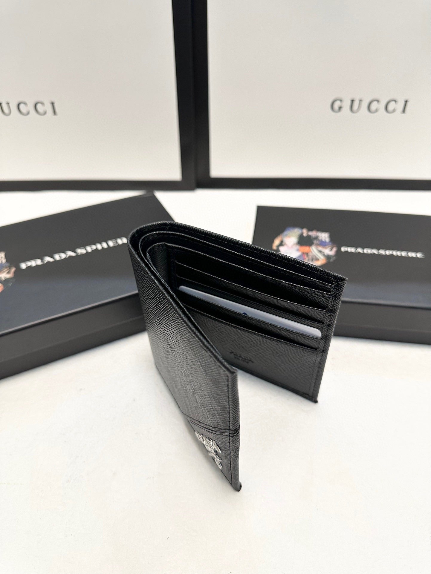 PRA* cross pattern wallet (same style as cabinet)