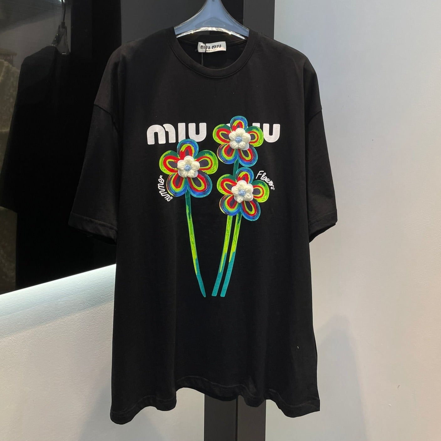 MIU* 24 printed short-sleeved T-shirt