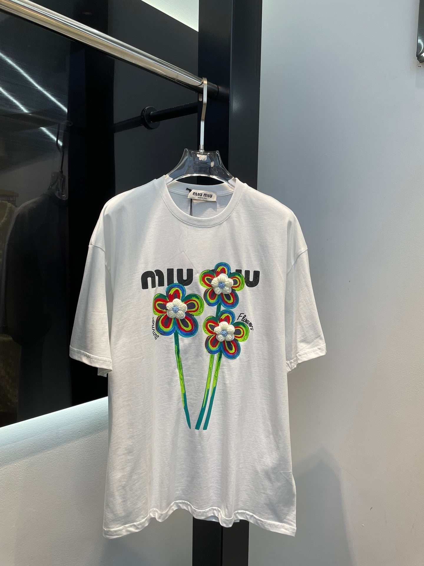 MIU* 24 printed short-sleeved T-shirt