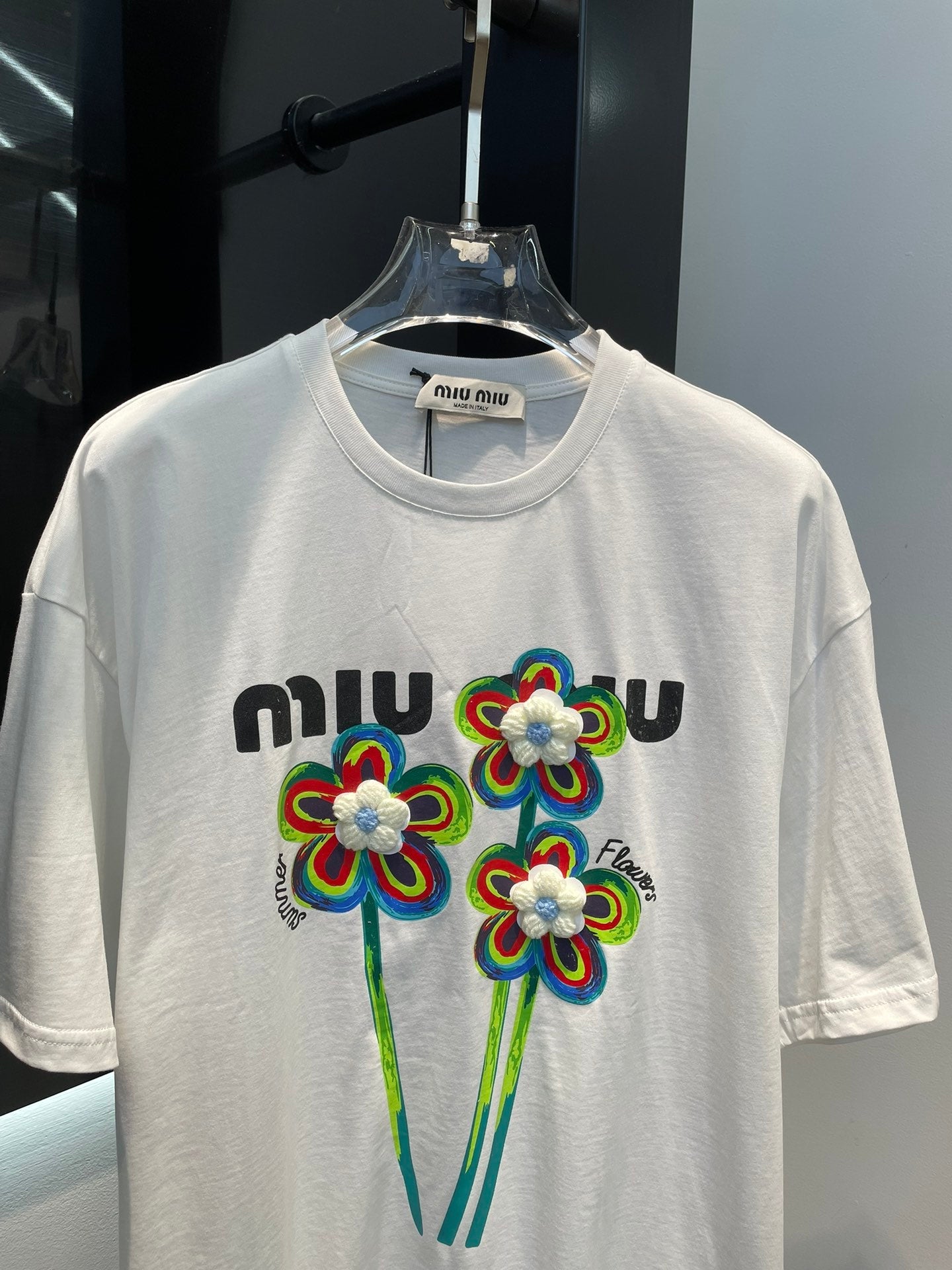 MIU* 24 printed short-sleeved T-shirt