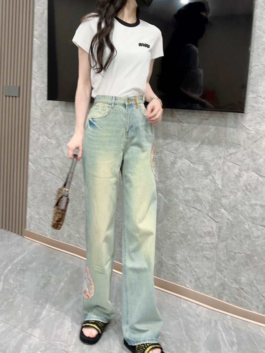 CHAN* 24 new embroidered jeans