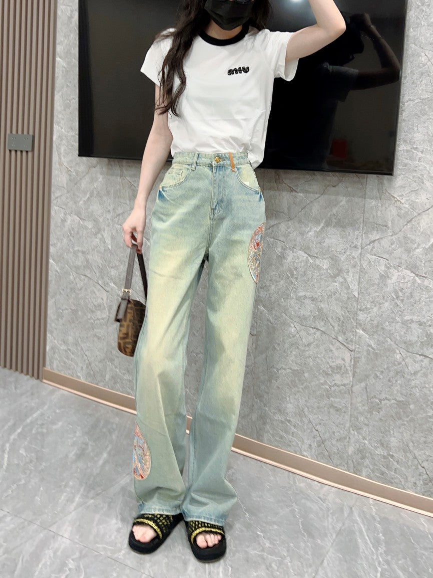 CHAN* 24 new embroidered jeans