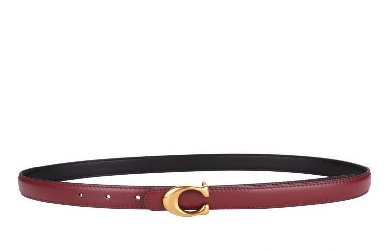 Genuine leather thin waist belt