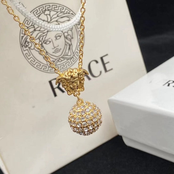 M   CRYSTAL BALL NECKLACE