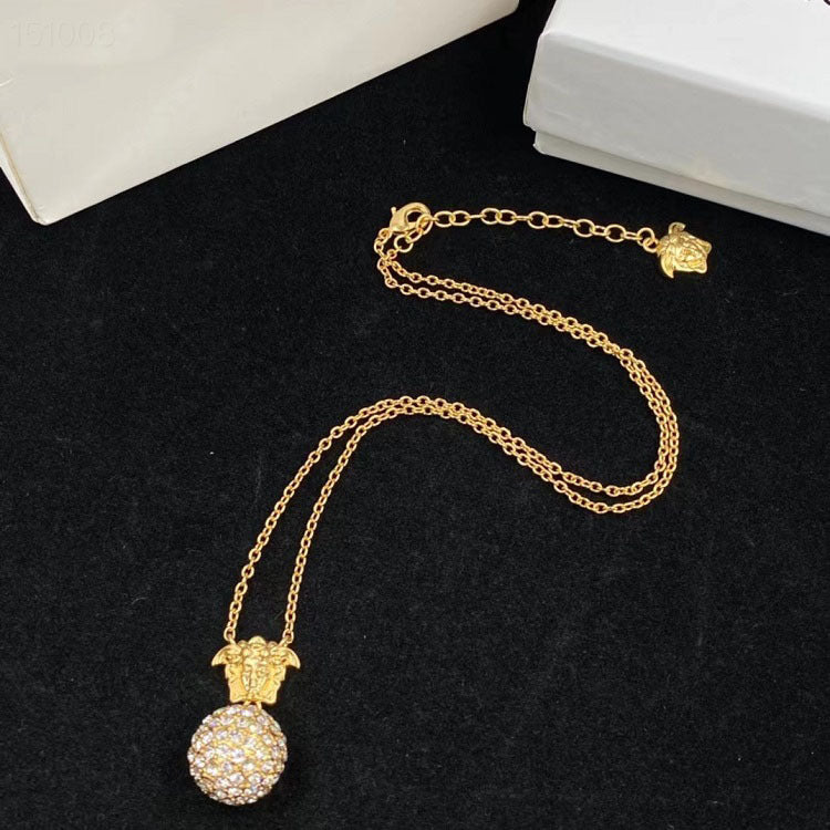 M   CRYSTAL BALL NECKLACE