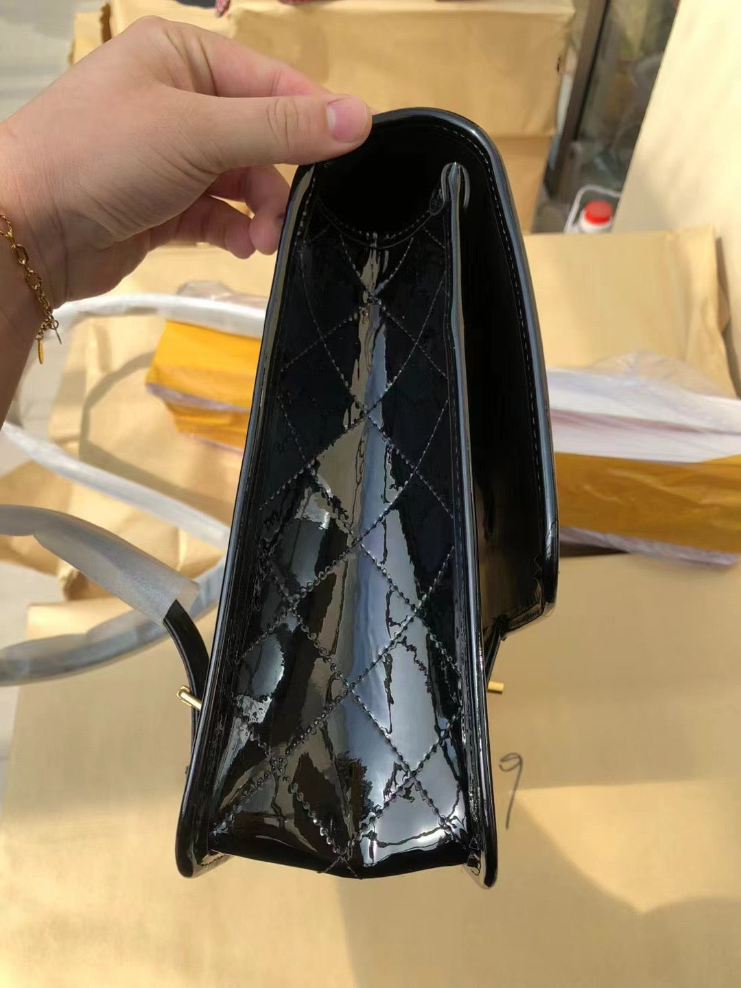 C   Patent Leather Handbag