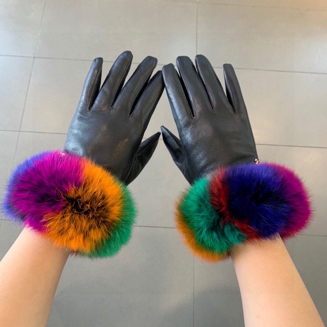 C   new rabbit fur gloves