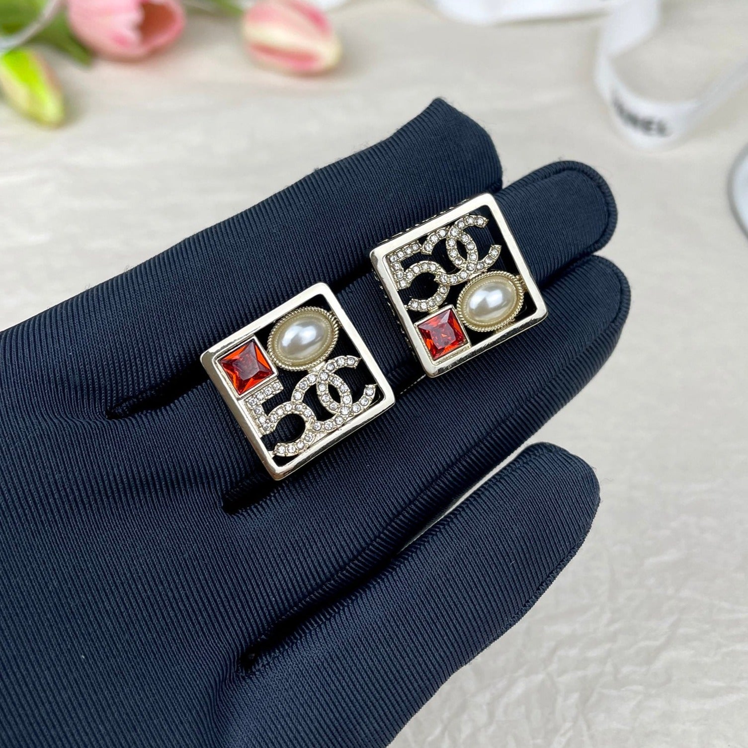 C  new letter earrings