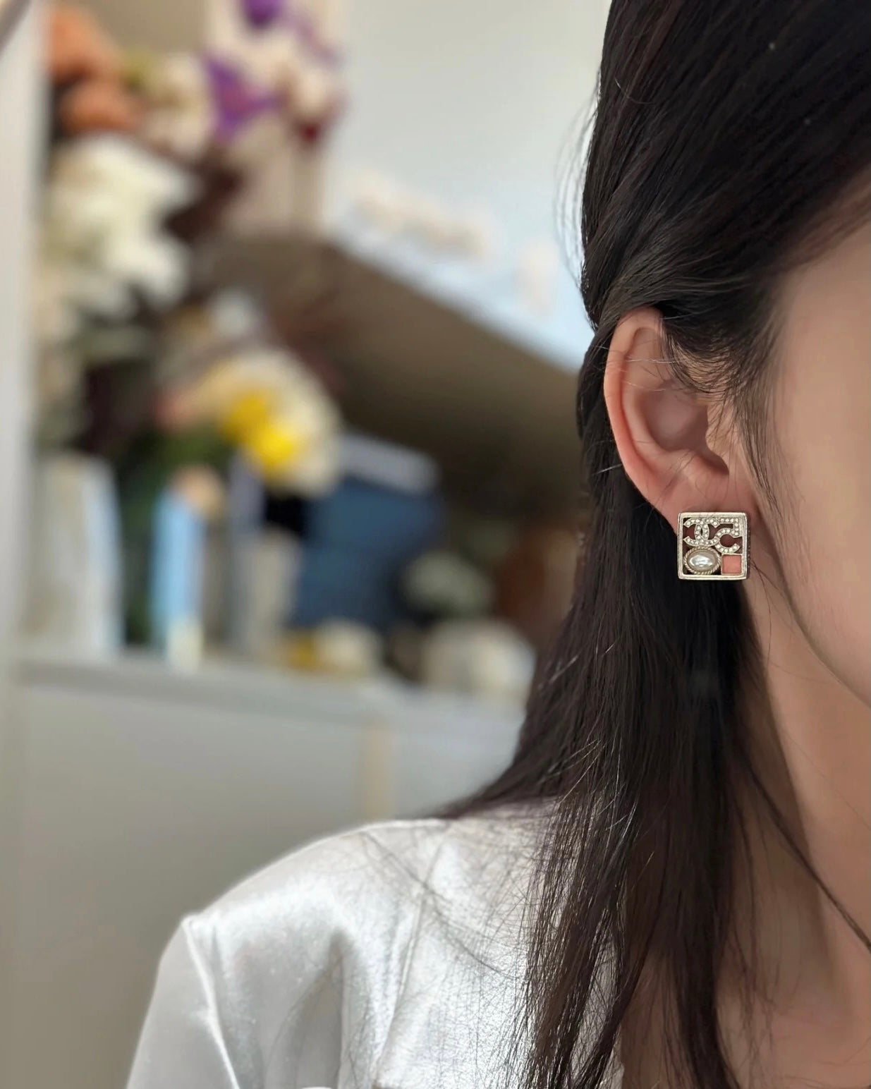 C  new letter earrings