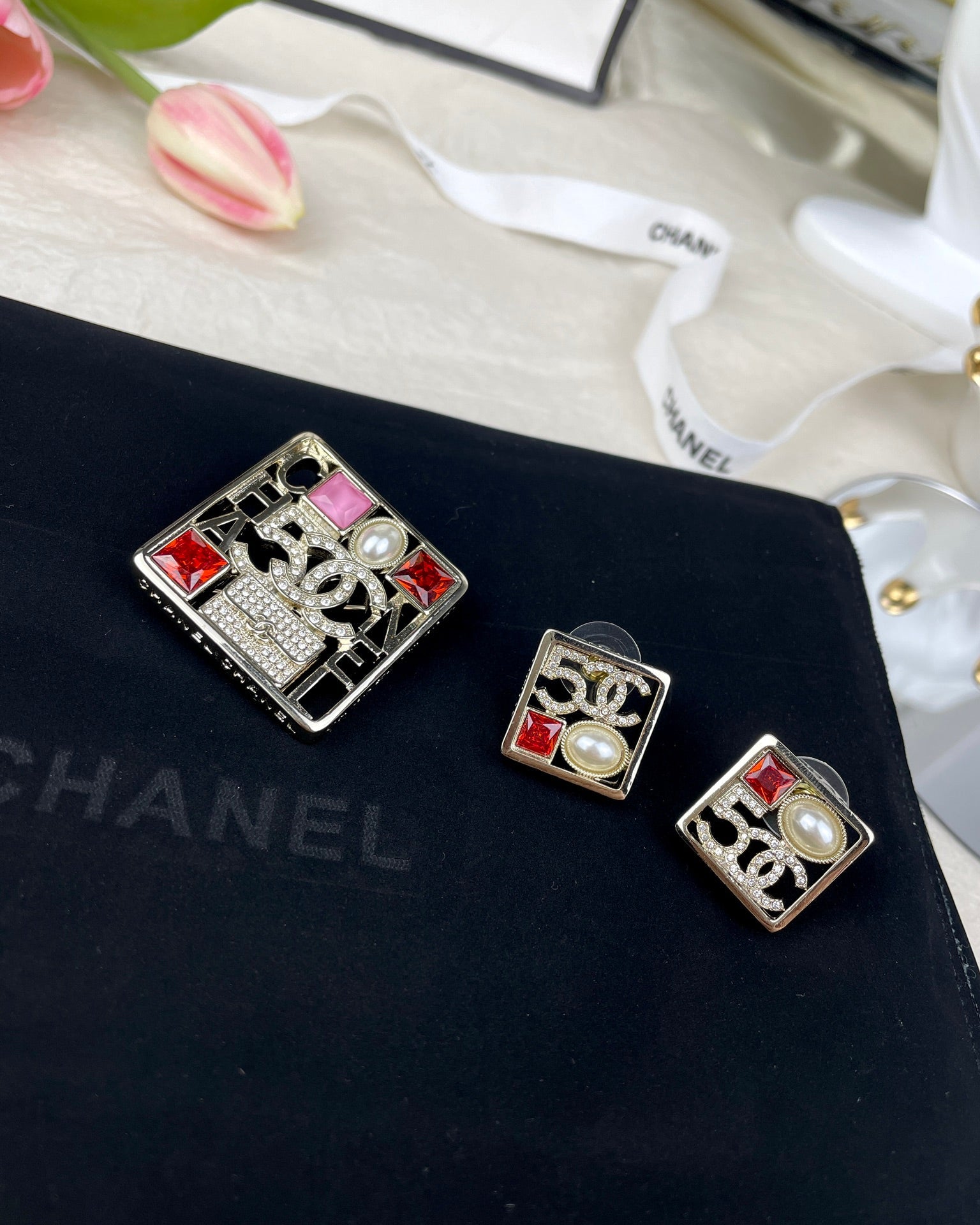C  new letter earrings