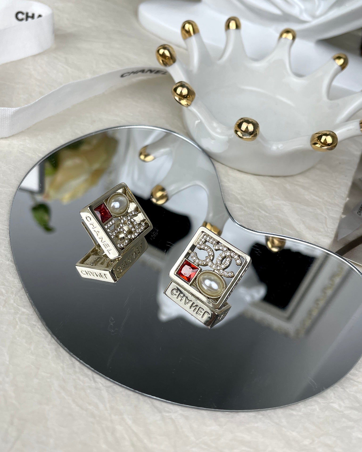 C  new letter earrings