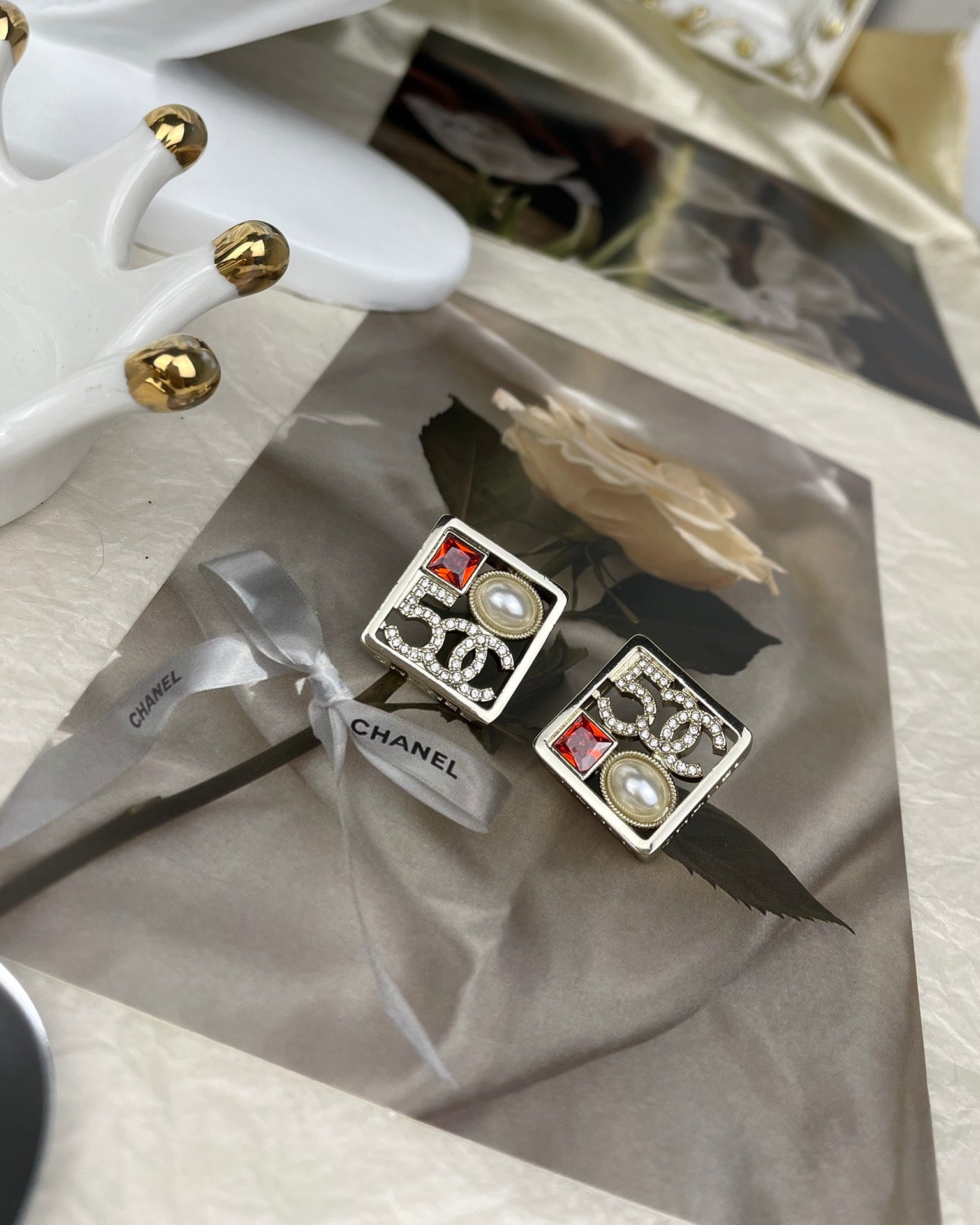 C  new letter earrings