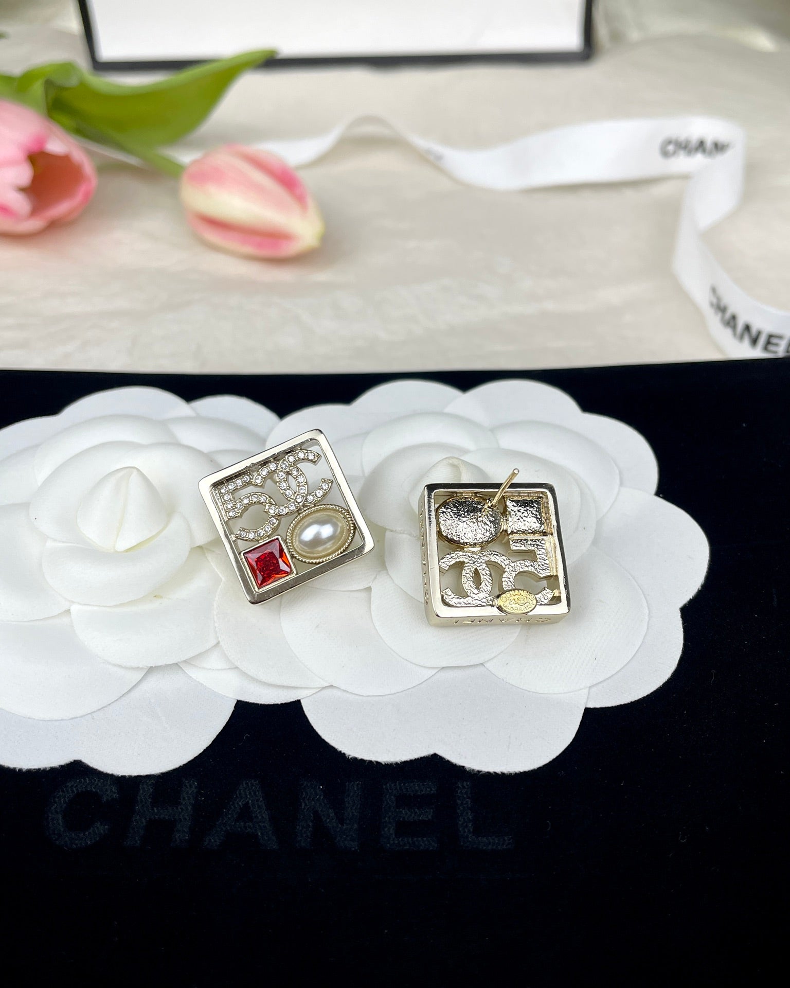 C  new letter earrings