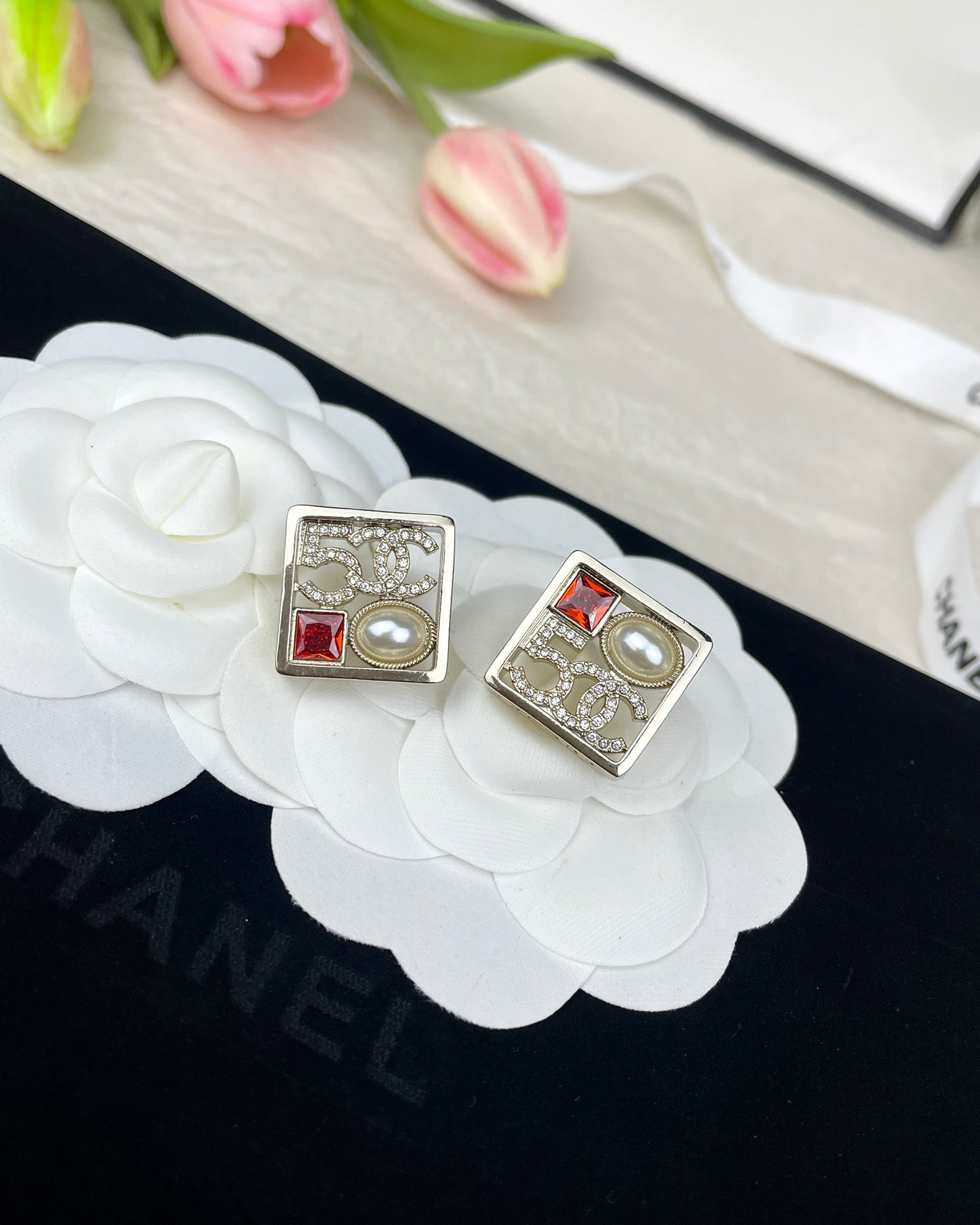 C  new letter earrings